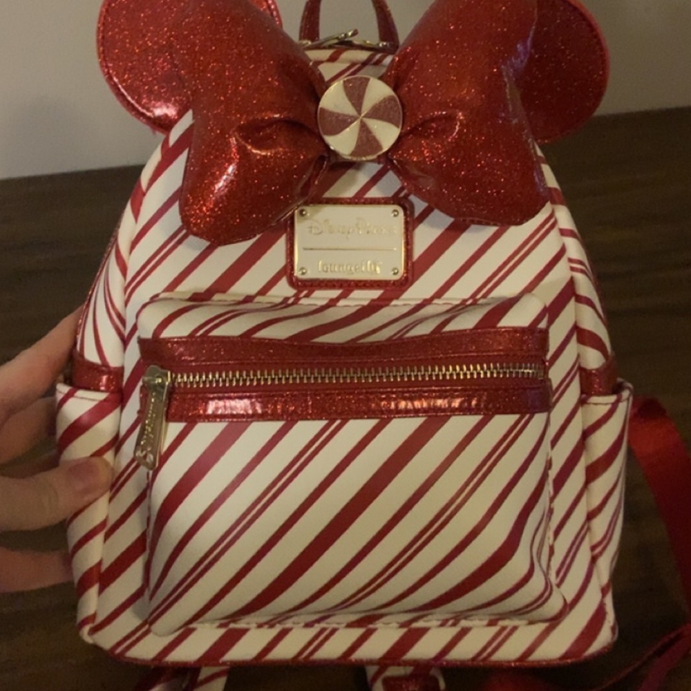 Disney Loungefly - Winter 2020 Peppermint Candy cane Christmas backpack